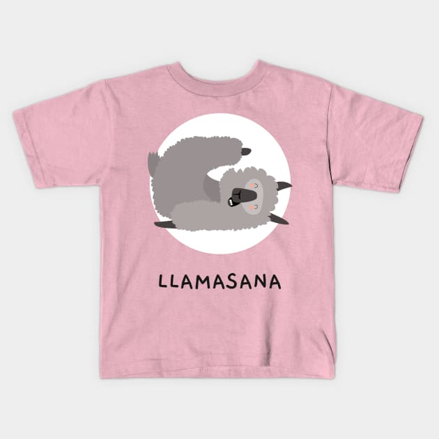 Asana Yoga - Llamasana - Llama Kids T-Shirt by SweetStudios